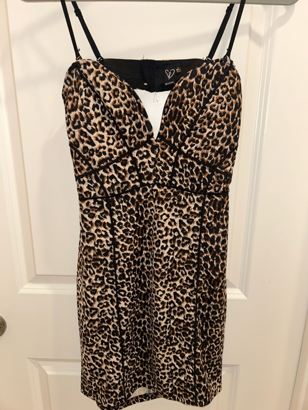 Windsor Leopard Print Spaghetti Strap Mini Dress - Black, Brown, Tan